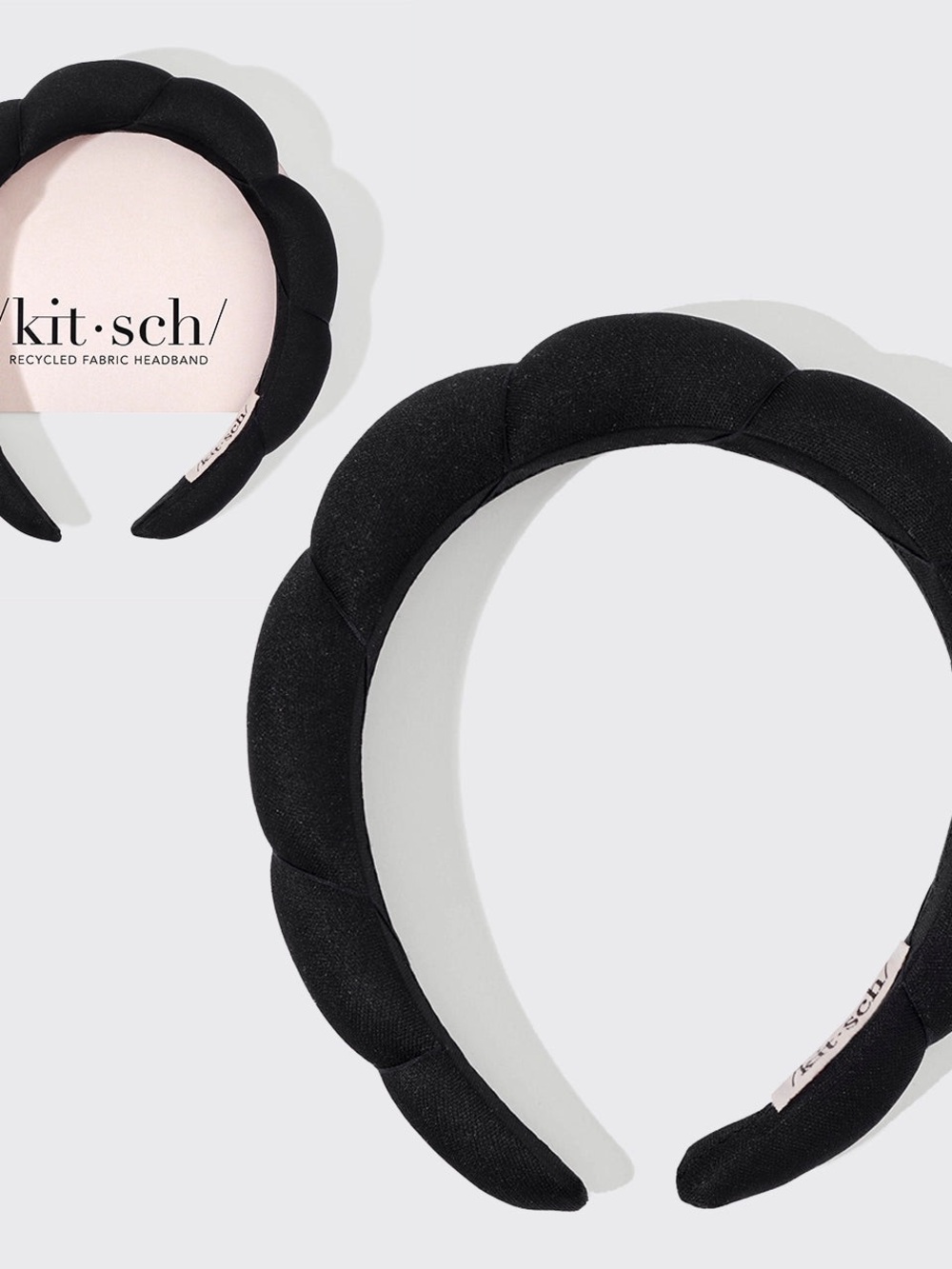 Kitsch Puff Braided Headband in Black